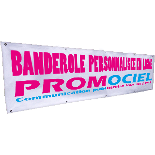 Banderole personnalisée 5 x 1.40 m sur bâche 440 grs/m² 