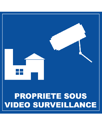 Autocollant propriété sous vidéo surveillance - autocollants d